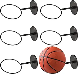 buumin metal ball holder wall mount set of 6 universal ball rack holder space saver sports ball holder