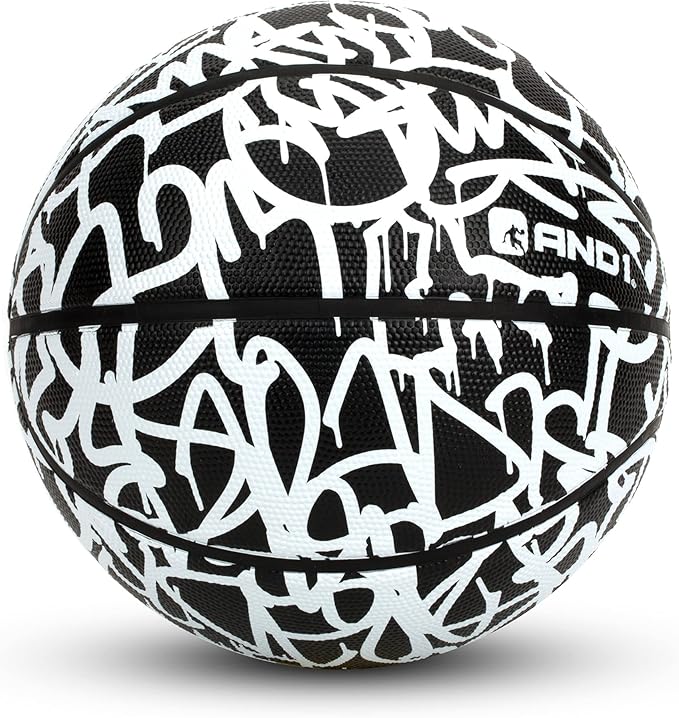 and1 fantom graffiti basketball official regulation size 7 rubber basketball deep channel construction
