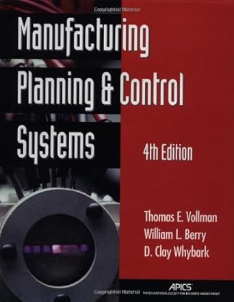 manufacturing planning and control systems 1st edition thomas e vollmann ,william l berry ,d clay whybark
