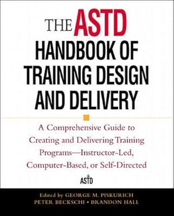 the astd handbook of training design and delivery 1st edition george piskurich ,peter beckschi ,brandon hall