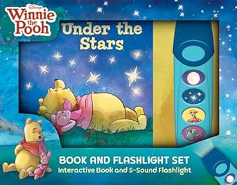 disney winnie the pooh under the stars book and 5 sound flashlight set pi kids 1st edition pi kids