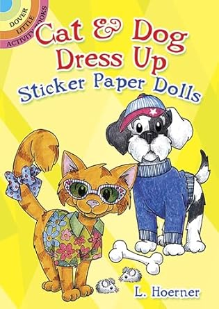 cat and dog dress up sticker paper dolls 1st edition linda hoerner 0486793710, 978-0486793719