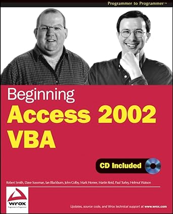 beginning access 2002 vba 1st edition richard smith ,robert smith 0764544020, 978-0764544026