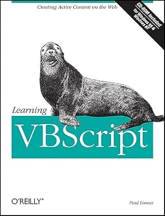 learning vbscript 1st edition paul lomax 1565922476, 978-1565922471