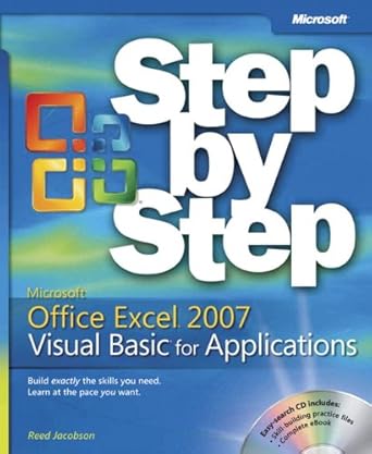 microsoft office excel 2007 visual basic for applications step by step 1st edition reed jacobson 073562402x,