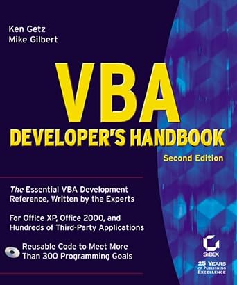vba developers handbook 1st edition ken getz ,mike gilbert 0782129781, 978-0782129786
