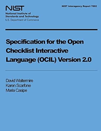 specification for the open checklist interactive language version 2 0 1st edition u s department of commerce