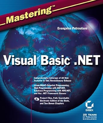 mastering visual basic net 1st edition evangelos petroutsos 0782128777, 978-0782128772