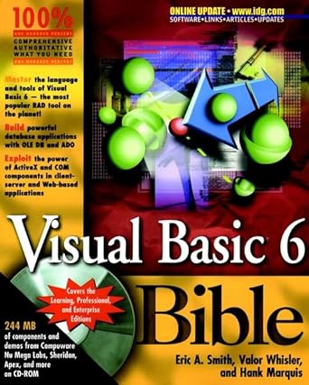 visual basic 6 bible 1st edition eric a smith ,valor whisler ,hank marquis 0764532278, 978-0764532276
