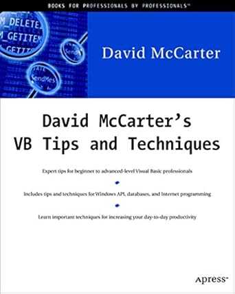 david mccarters vb tips and techniques 1st edition david mccarter 1893115224, 978-1893115224