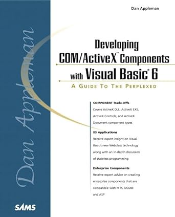 dan applemans developing com/activex components with visual basic 6 1st edition daniel appleman 1562765760,
