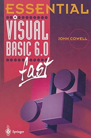 essential visual basic 6 0 fast 1st edition john cowell 1852332077, 978-1852332075