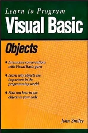 learn to program visual basic objects 1st edition john smiley 8170082420, 978-8170082422