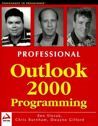 professional outlook 2000 programming with vba office and cdo 1st edition dwayne gifford ,chris burnham