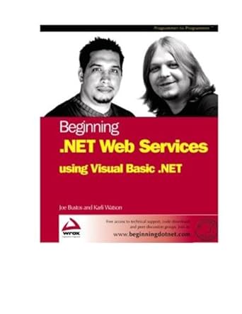 beginning net web services with vb net 1st edition karli watson ,joseph bustos 1861007256, 978-1861007254