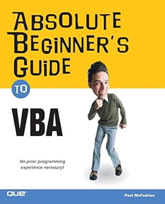 absolute beginners guide to vba 1st edition paul mcfedries 0789730766, 978-0789730763