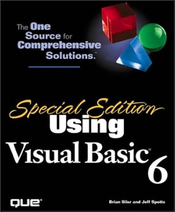 using visual basic 6 1st edition brian siler 0789715422, 978-0789715425