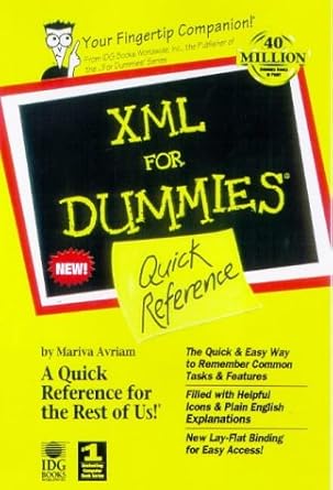 xml for dummies quick reference 1st edition mariva h aviram 0764503839, 978-0764503832