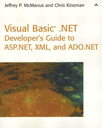 visual basic net developers guide to asp net xml and ado net 1st edition jeffrey mcmanus ,chris kinsman