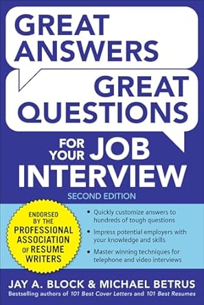 great answers great questions for your job interview 1st edition jay a block ,michael betrus 0071837744,
