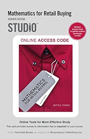 mathematics for retail buying studio access card 1st edition bette k tepper 1501395076, 978-1501395079