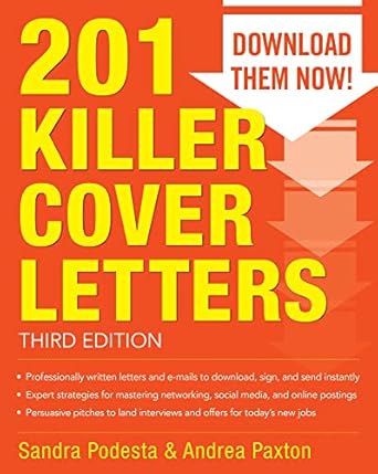 201 killer cover letters 1st edition sandra podesta ,andrea paxton 0071831576, 978-0071831574