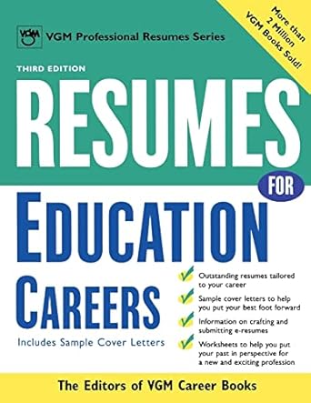 resumes for education careers 1st edition editors of vgm 007143738x, 978-0071437387