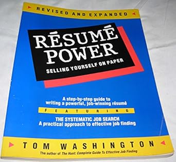 resume power selling yourself on paper 1st edition tom washington 0931213061, 978-0931213069