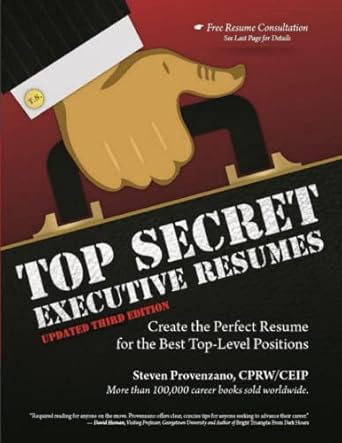 top secret executive resumes updated 1st edition steven a provenzano 0963355899, 978-0963355898