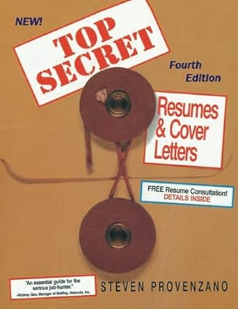 top secret resumes and cover letters 1st edition steven provenzano 0963355805, 978-0963355805