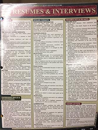 resumes and interviews 1st edition inc barcharts 1572224118, 978-1572224117