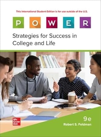 p o w e r learning strategies for success in college and life ise 1st edition robert feldman 126509909x,