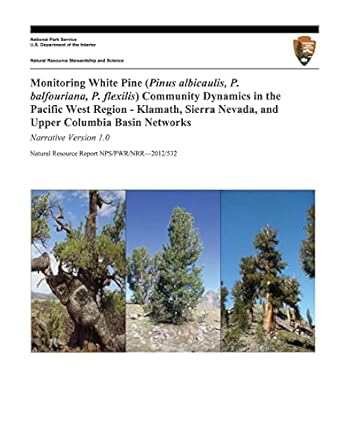 monitoring white pine community dynamics in the pacific west region klamath sierra nevada and upper columbia