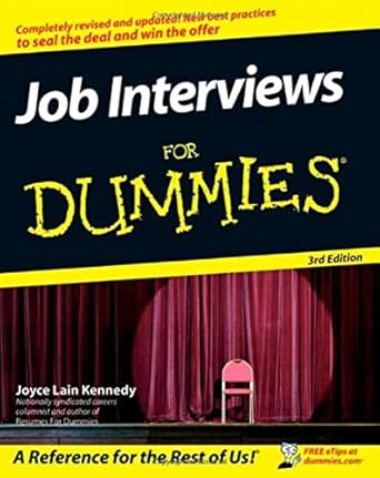 job interviews for dummies 1st edition joyce lain kennedy 0470177489, 978-0470177488