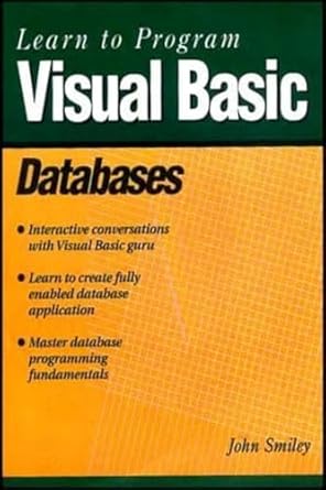 learn to program visual basic databases 1st edition john smiley 8170082412, 978-8170082415
