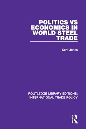 politics vs economics in world steel trade 1st edition kent jones 1138297755, 978-1138297753
