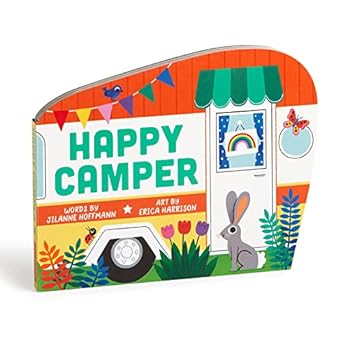 happy camper adventurous and educational unique van shaped board book for young children 1st edition mudpuppy