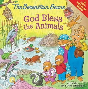 the berenstain bears god bless the animals a lift the flap book 1st edition jan mike berenstain 0310720834,