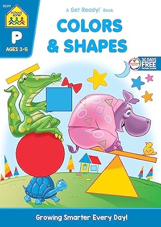 school zone colors and shapes workbook 64 pages preschool kindergarten color names patterns tracing object