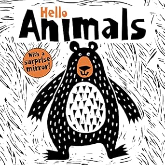 hello animals babys first book with high contrast critters like a rabbit bear chameleon monkey crocodile
