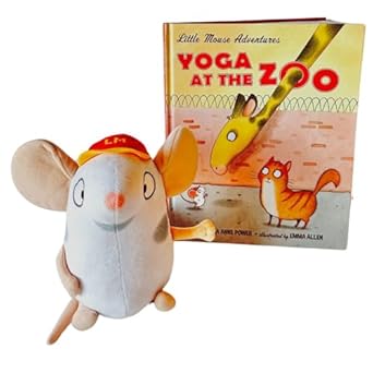 yoga at the zoo book and little mouse plush set fun interactive story with adorable character companion 1st