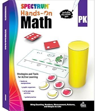 spectrum preschool hands on math workbook ages 4 to 5 prek hands on math counting addition subtraction and