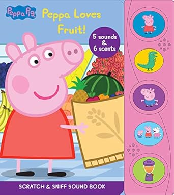 peppa pig peppa loves fruit scratch and sniff sound book fun sensory experience pi kids 1st edition pi kids