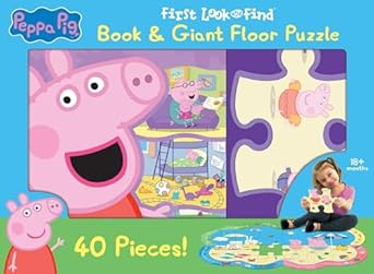 peppa pig first look and find board book and giant 40 piece puzzle pi kids 1st edition susan rich brooke