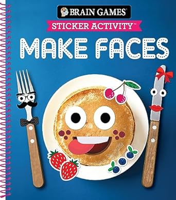 brain games sticker activity make faces 1st edition publications international ltd ,brain games ,little
