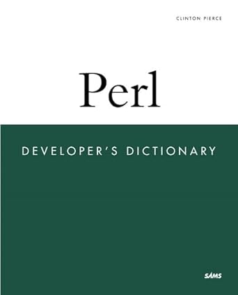 perl developers dictionary 1st edition clinton pierce 0672320673, 978-0672320675