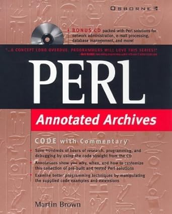 perl annotated archives 1st edition martin c brown 0078825571, 978-0078825576