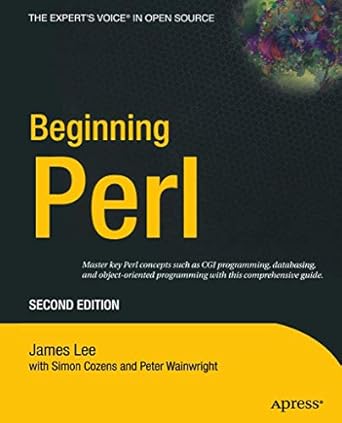 beginning perl 1st edition james lee ,simon cozens ,peter wainwright 159059391x, 978-1590593912