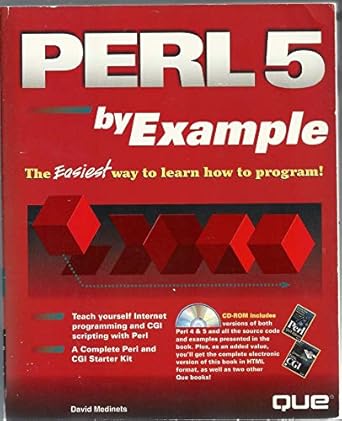 perl 5 by example 1st edition david medinets 0789708663, 978-0789708663