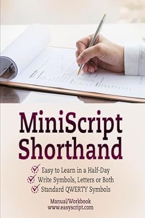 miniscript shorthand easy alternative to traditional shorthand 1st edition lenny levin 1893726118,
